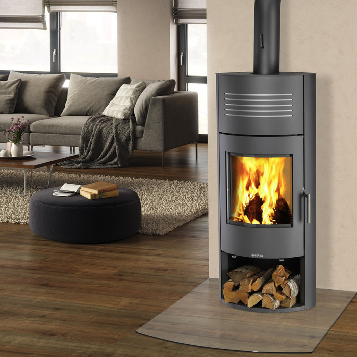 COLOR EMAJL Kaminofen Grönland, Stahl, 7 kW - grau