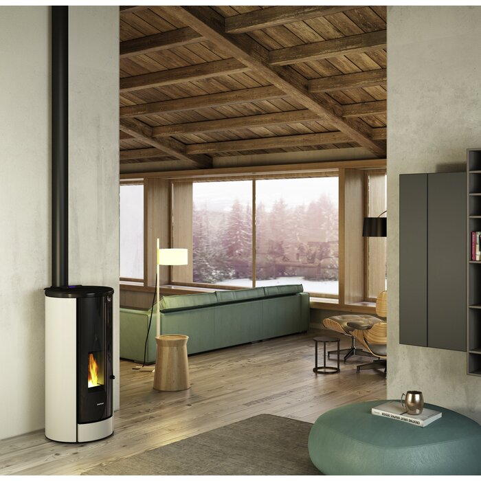 FREEPOINT Pelletofen Breeze, 9,1 kw, WiFi-fähig - schwarz / weiß